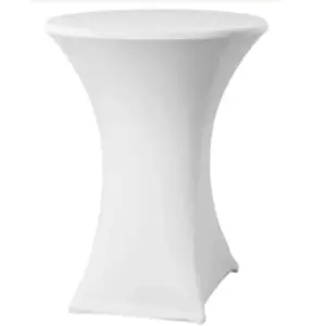 RueDeLaFete Housse pour mange-debout en Spandex 110x80cm, Blanc pas cher