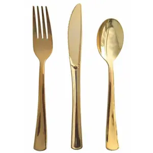 Sets de couverts en plastique - OR - Chromé - 30 piècesVendu parcdiscount