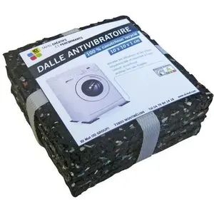 IDMAT ID Mat Dalle Antivibratoire, 100% Caoutchouc recyclé, Noir, 10 x 10 cm pas cher