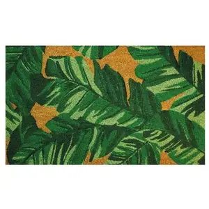 Comparateur de prix : ID MAT Feuilles Tapis Paillasson, Coco, Vert, 45x75x1,5 cm
