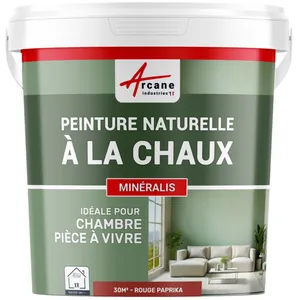 Comparateur de prix : Peinture chaux naturelle : peinture sans émanation mineralis - 30 m² (5 kg en 1 couche) Paprika Rouge Arcane Industries
