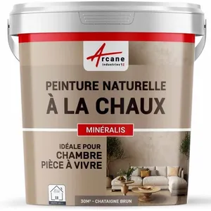 Comparateur de prix : ARCANE INDUSTRIES Peinture a la chaux naturelle : NUANCES MINERALES CHAUX Chataigne - brun - kit 30 m² - 5 kg