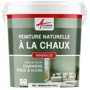 Comparateur de prix : Peinture a la chaux naturelle : NUANCES MINERALES CHAUX Wasabi - bla...