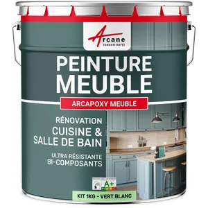 Comparateur de prix : Peinture meuble cuisine - ARCAPOXY MEUBLE Ral 6019 Vert Blanc - Kit 1...