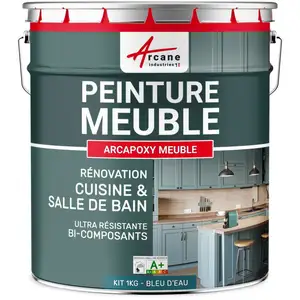 Comparateur de prix : Peinture meuble cuisine - ARCAPOXY MEUBLE Ral 5021 Bleu D'eau - Kit 1...