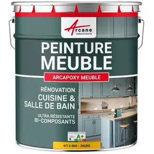 Comparateur de prix : Peinture meuble cuisine - ARCAPOXY MEUBLE RAL 1023 Jaune - Kit de 2.5...