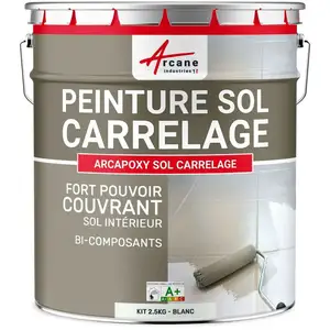 Comparateur de prix : Peinture résine carrelage sol - ARCAPOXY SOL CARRELAGE RAL 9003 Blanc...