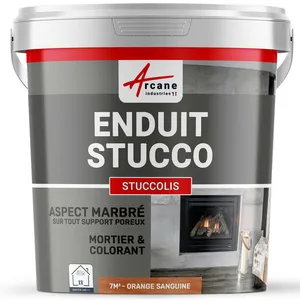 Comparateur de prix : Enduit stuc venitien - ARCANE INDUSTRIES - Mortier + teinte - Orange - kit jusqu'à 7m²