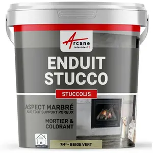 Comparateur de prix : Enduit stuc venitien - ARCANE INDUSTRIES - STUCCOLIS - Beige vert - kit jusqu'à 7m²