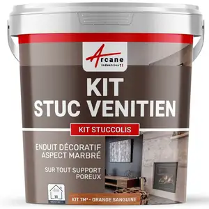 Comparateur de prix : Kit stuc venitien enduit stucco spatulable décoratif KIT STUCCOLIS ARCANE INDUSTRIES Orange sanguine - kit jusqu'à 7m²