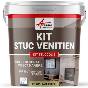 Comparateur de prix : Enduit stuc vénitien spatulable Cafe Creme - ARCANE INDUSTRIES - Kit jusqu'à 7m²