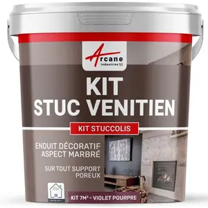 Comparateur de prix : Kit stuc venitien enduit stucco spatulable décoratif KIT STUCCOLIS ARCANE INDUSTRIES Violet pourpre - kit jusqu'à 7m²