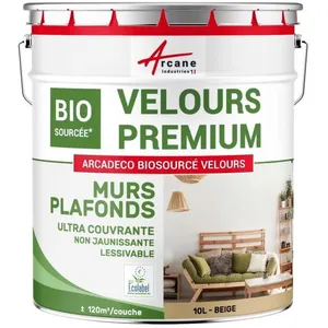 Comparateur de prix : Peinture - ARCANE INDUSTRIES - Arcadeco - Finition velours - 10 L - Biosourcée - Beige RAL 1001