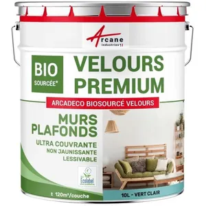 Comparateur de prix : Peinture finition velours d'origine naturelle pour mur et plafond 10 L...