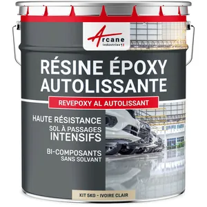 Comparateur de prix : Résine epoxy autolissante sols - REVEPOXY AL - Ivoire Clair - RAL 1015 - 5 kg - ARCANE INDUSTRIES