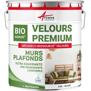 Comparateur de prix : Peinture finition velours d'origine naturelle pour mur et plafond pou...