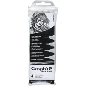 Pochette de 4 feutres pinceaux gris/noir - Graph'it Brush linerVendu parfnac