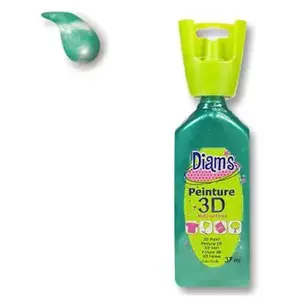 Comparateur de prix : OZ International DIAM'S Peinture 3D Tous Supports, Vert Feuille nacré, 37 ml