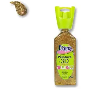 Comparateur de prix : OZ International DIAM'S Peinture 3D Tous Supports, Or pailleté, 37 ml (Lot de 1), Set de 37 Pièces