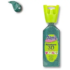 OZ International Diam's : Tube Peinture Diam's 3d 37ml : Pailleté Turquoise pas cher