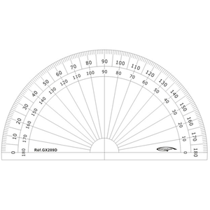 GRAPHOPLEX Rapporteur 1/2 cercle 10cm degrés Transparent pas cher