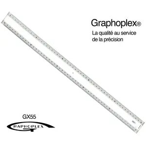 Comparateur de prix : Règle transparente 2 biseaux + bosselage 50 cm - Graphoplex {couleur}