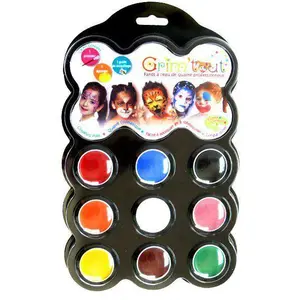 Comparateur de prix : OZ International Palette de maquillage à l'eau GRIM'TOUT Carnaval - Enfant - 9 couleurs assorties