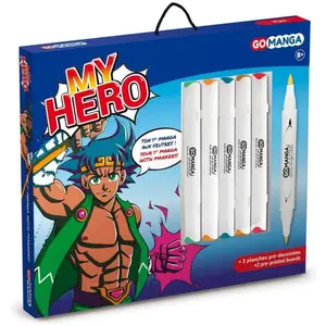 5 Feutres à dessin - Marqueurs à alcool - My Hero - Manga 1 pas cher