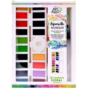 Art And Go Palette Aquarelle Accordéon - 18 Couleurs Floral pas cher