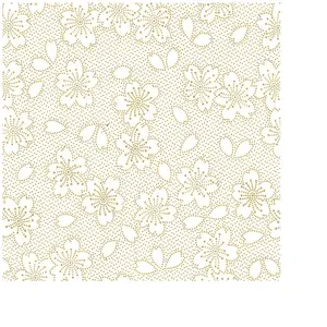Papertree Feuille imprimée 50 x 70 cm Hanami Ivoire et or 100 g/m²