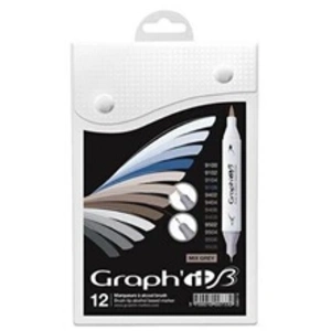 Graph It Brush - Extra Fine - Mix Greys - 12 marqueurs pas cher