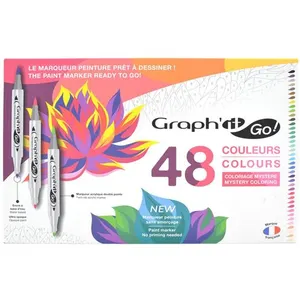 Comparateur de prix : GRAPH'IT Set de 48 marqueurs acryliques Graph it avec double pointe