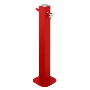 Comparateur de prix : JARDINEX Fontaine de jardin en aluminium avec robinet coloris rouge l.25 x P.26 x H.100 cm