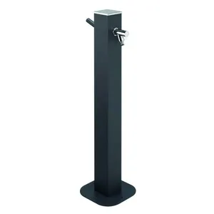 Comparateur de prix : JARDINEX Fontaine de jardin en aluminium avec robinet coloris anthracite l.25 x P.26 x H.100 cm