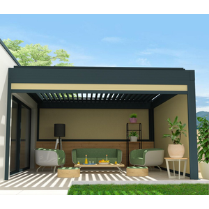 SUNSTYL Pergola gris anthracite motorisée 3x3x2,5m MELODIE beige 3x3x2.5m pas cher