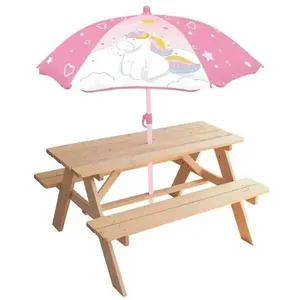 Comparateur de prix : Fun House Table de pique-nique    53 x 95 x 75 cm Parasol Licorne TU
