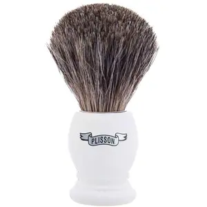 Plisson Blaireau Pur Gris Blanc Nacré Poil Naturel Gris Taille 12 pas cher