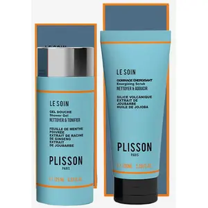 Plisson Coffret Duo Le Puriste Gel Douche 3-en-1 et Gommage Energisant
