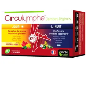 Comparateur de prix : Santé Verte Circulymphe jambes légères jour & nuit 56 comprimés