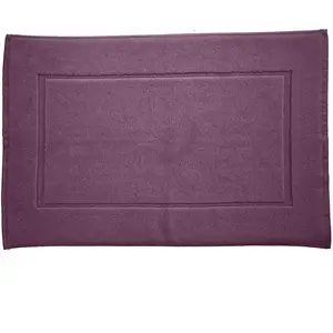 Soft by Perle de Coton - Tapis de bain prune - 50x80 cm T.U pas cher