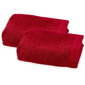 PASSION D'ELY Soft by Perle de Coton - 2 Serviettes Invité rouges - 50x30 cm 50x30 cm