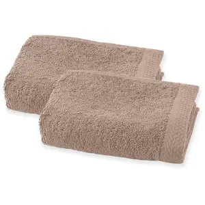 PASSION D'ELY Soft by Perle de Coton - 2 Serviettes Invité taupe - 50x30 cm 50x30 cm