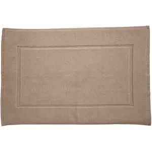 Soft by Perle de Coton - Tapis de bain taupe - 50x80 cm OS pas cher