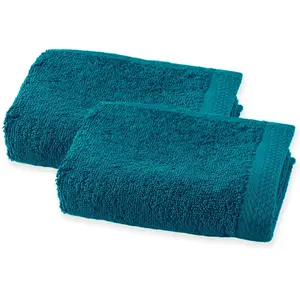 PASSION D'ELY Soft by Perle de Coton - 2 Serviettes Invité pétrole - 50x30 cm 50x30 cm