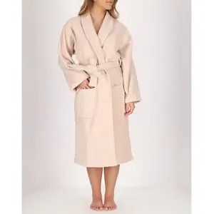Soft by Perle de Coton - Peignoir Femme en coton et velours ficelle T.L pas cher