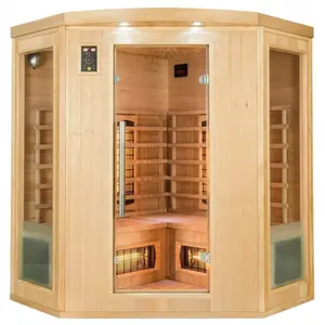 Sauna infrarouge Apollon Quartz 3 places angulaire France-Sauna pas cher