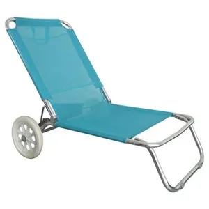 Chaise de plage pliable - O'Beach - Avec roulettes - Dimensions : 124 x 64 x 82 cmVendu parsport-is-good