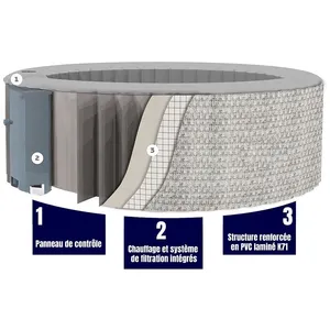 Comparateur de prix : O'SPAZIA Spa Gonflable 6 personnes carré Ospazia - Jusqu à 40°C - Prêt...