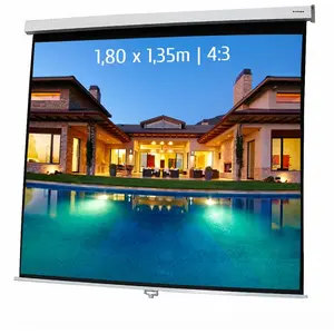 KIMEX 041-3402 Ecran de Projection Manuel 1,80 x 1,35m, Format 4/3