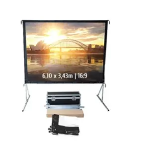 KIMEX Ecran de projection valise 6,10 x 3,43m - Format 16:9 - Toile Avant